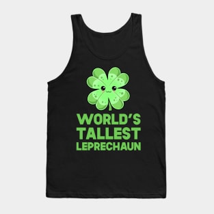 St Patricks Day World's Tallest Leprechaun Kawaii Cute Clover Tank Top